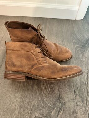 Clarks Brown Leather Lace-Up Ankle Booties